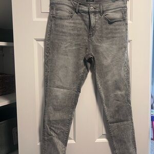 Express Women's Washed Gray Skinny Jeans